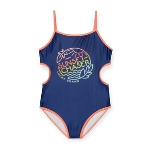 🌻NEW w/tag Lucky Brand Girls' One-Piece "Sunset Chaser" Swimsuit Size XL(16)